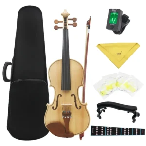 Astonvilla 4/4 Violin Maple Top Acoustic Violin with Case Bow Strings Shoulder Rest Solid Wood Violin for Beginner Students Kids